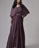 Wine Chinnon Hand embroidered Gown